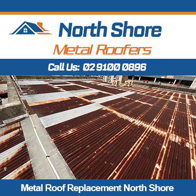 Metal roof replacement in progress on North Shore building